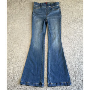 Spanx Jeggings Women's Medium Blue Flare Pull On Jeans Shaping Legging